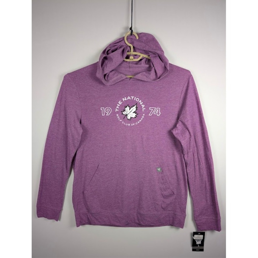 Levelwear T-Shirt Hoodie Mens M Purple National Golf Club Canada Long Sleeve NEW